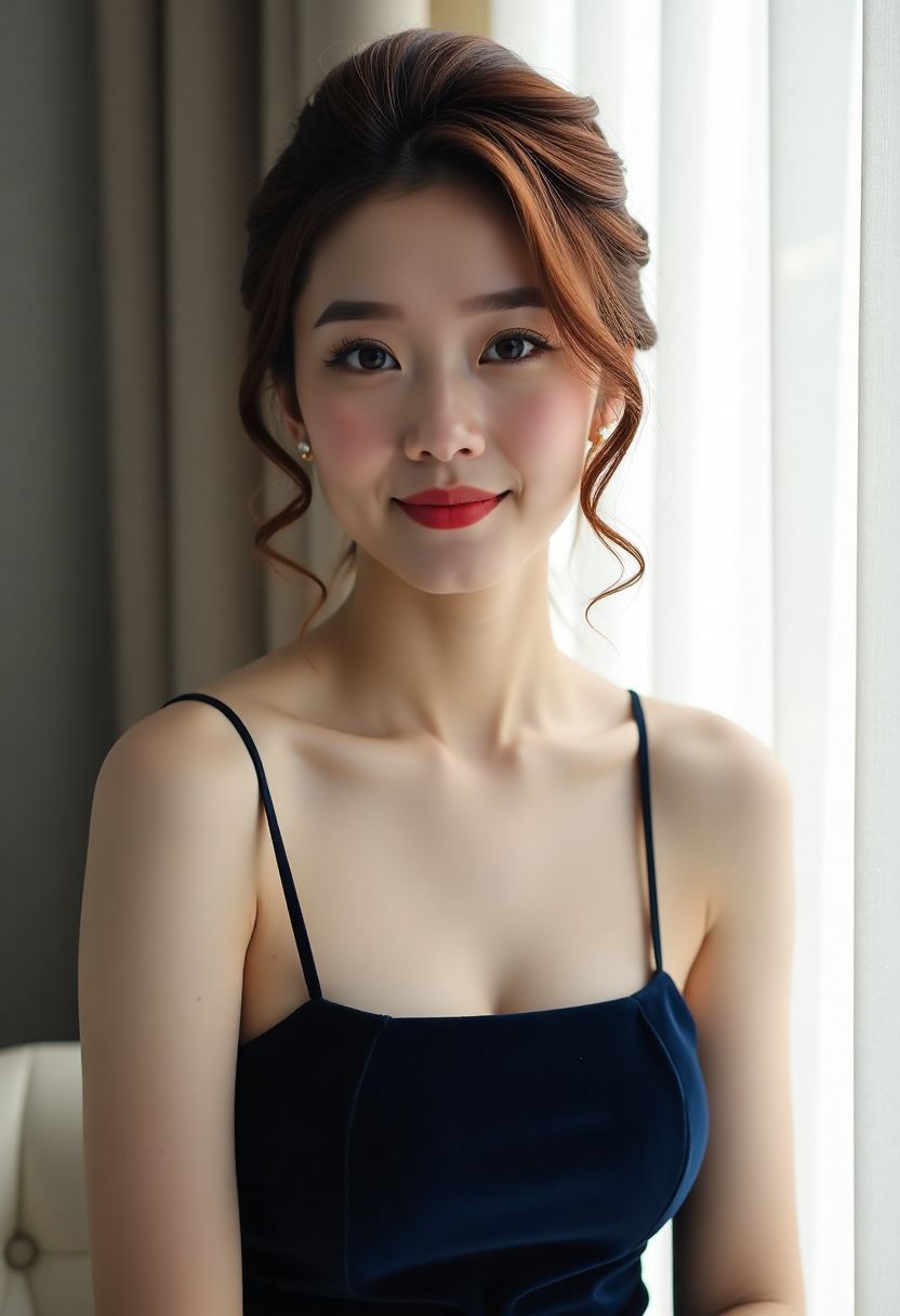主播面对麦克风的直播间